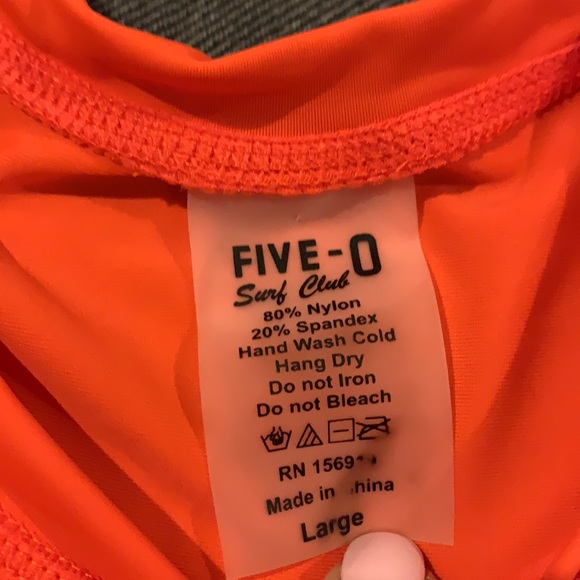 Boy’s Swim Orange Rash Guard, Size Large - Picture 2 of 2